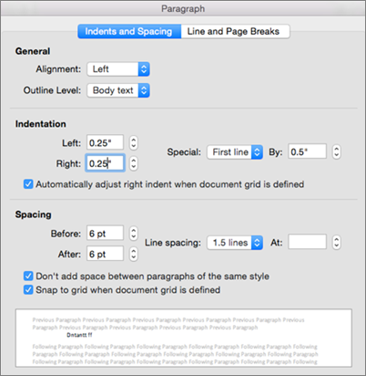Multiple indent sizes on mac microsoft word 14